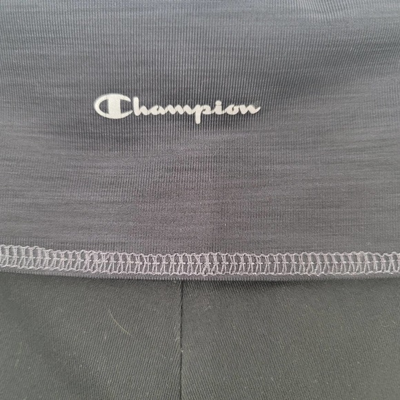 CHAMPION Yoga Pants Foldover Waistband Size XL Short Black Active Workout - Picture 2 of 5